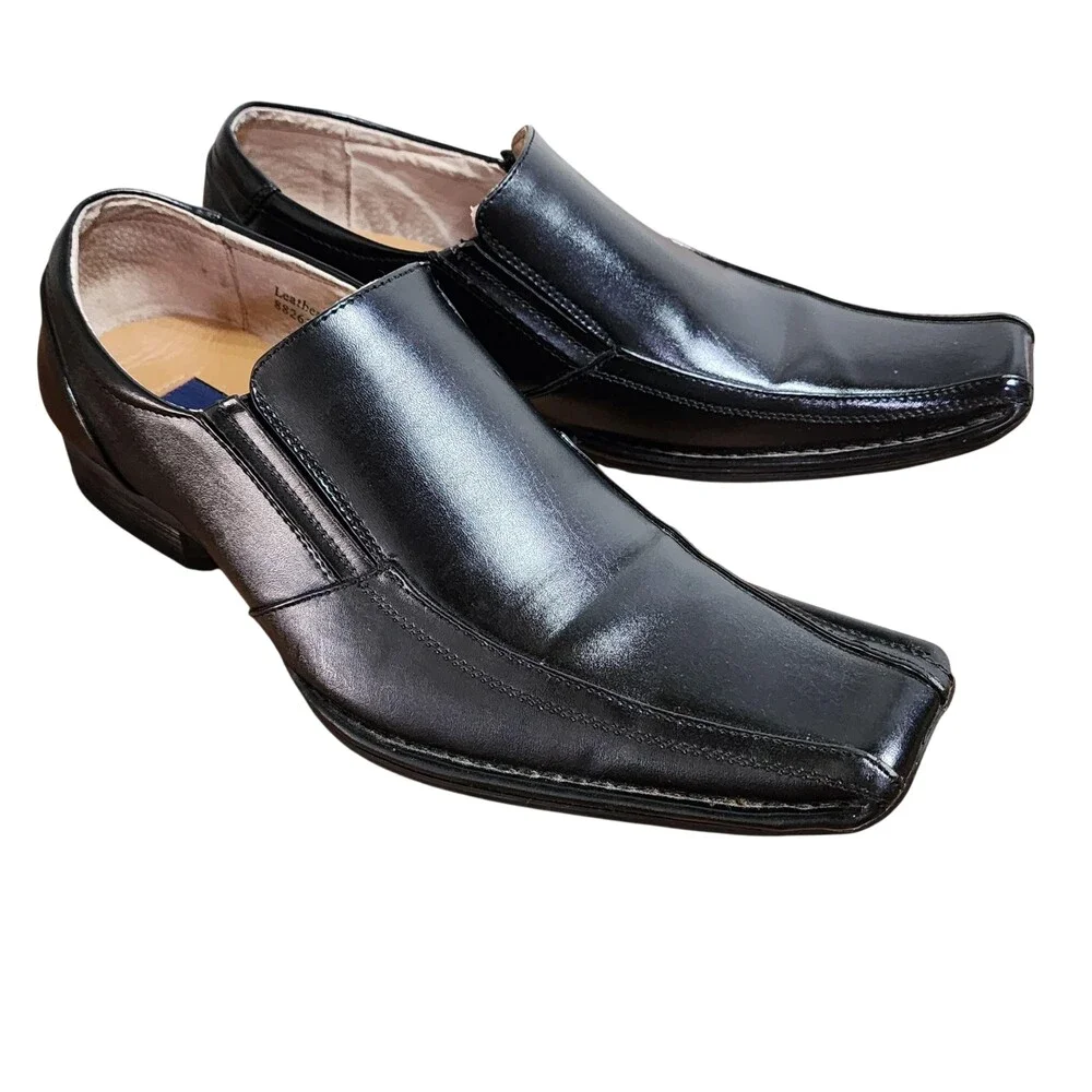 Majestic Collection Dress Shoes Mens Size 10 Black Synthetic Slip On Square Toe